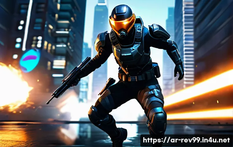리버스 1999 고급 유저 가이드 - A dynamic action scene from the game "Reverse: 1999," showing a tactical character mid-jump and slid...